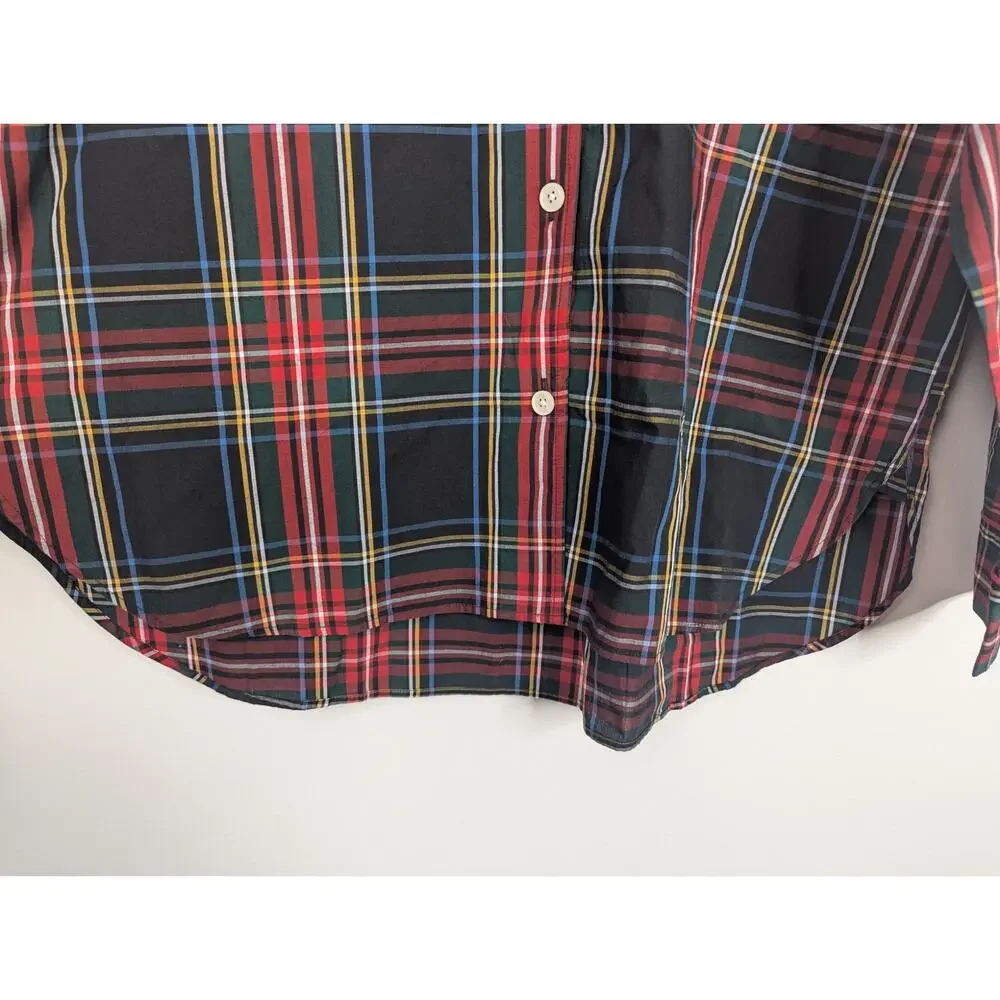 NWT J.Crew Stewart Tartan Plaid Relaxed Cotton Button Down Pajama Top